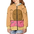 thumbnail image 3 of Chaqlin Funny Capybara Head Lightweight Zip Up Hoodie for Boys Girls Long Sleeve with Pockets Comfy Casual Fall Outerwear Size 10-12, 3 of 7