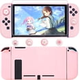 thumbnail image 4 of Estuche de transporte rosa para paquete de accesorios de Nintendo con cubierta protectora rígida, protector de pantalla de vidrio, soporte ajustable y tapas de agarre para el pulgar, 4 of 5