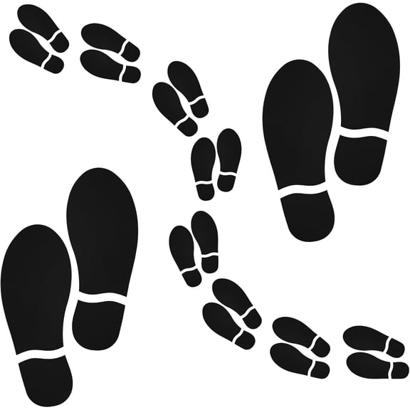 Black Shoe Footprint Stickers Floor Decals Sticker for Halloween Party Decor Floor Sign Guide Directions Dance Studio