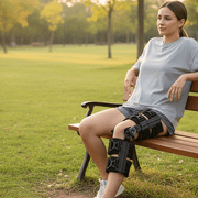 Komzer Hinged ROM Knee Brace with Double Side Stabilizers & Locking Dials, Post Op Knee Immobilizer for Arthritis ACL MCL PCL Meniscus Tear Injurie/Knee Pain Medical Orthopedic Support