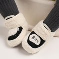 thumbnail image 2 of Otqutp Baby Flat Sole Shoes Warm Shoes Soft Booties Comfortable Boots Toddler Warming Home Shoes Snow Boots for Baby Girls and Boys(Black,6-12 Months), 2 of 5