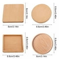 thumbnail image 3 of Wooden Coasters for Drinks, Beech Black Walnut Wood Coaster with Anti-Scratch Backing for Coffee Table, Wooden Table, Home Decor, Bar, Any Kind of Cups, 3 of 11