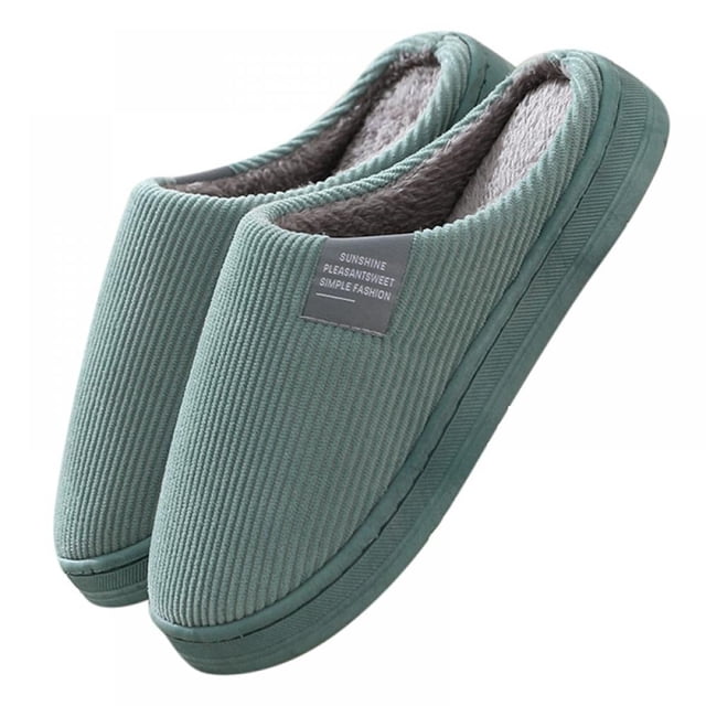 Chaussons Décontractés Unisexes Confortables en Coton pour Maison Intérieur Extérieur Chambre Vert