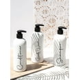 thumbnail image 7 of Alora 16oz Refillable Shampoo and Conditioner Bottles - Set of 3 - White - Easy to read Lettering - Pump Bottle Dispenser for Shampoo, Conditioner, Body Wash - Empty Plastic Refillable Containers, 7 of 7