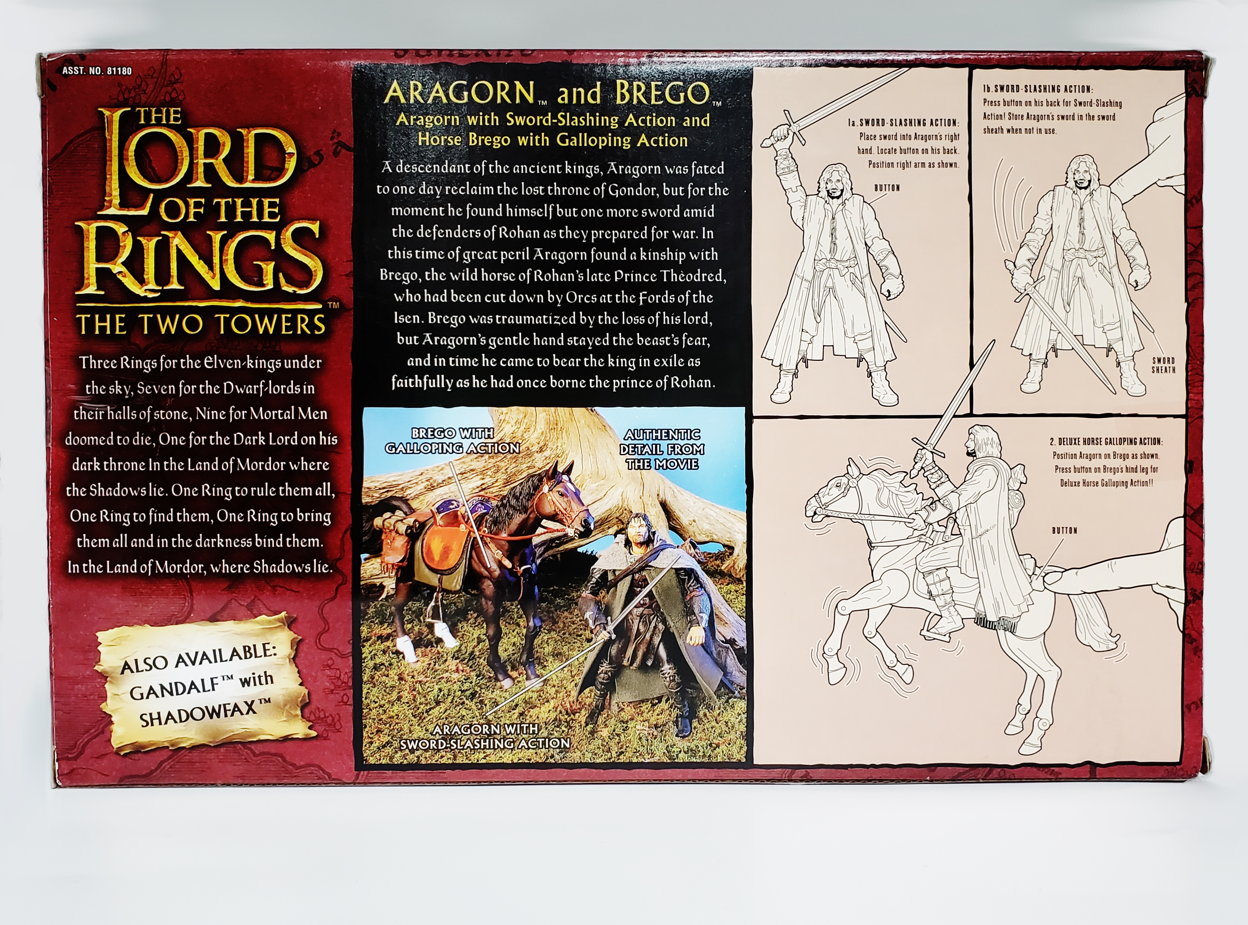 The Lord of the Rings Aragorn & Brego Action Figure Toy Biz 2002 No. 81181 NEW - image 3 of 7
