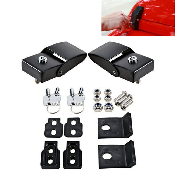 for One Pair Locking Hood Catch Hood Lock Latches Jeep Wrangler JK JKU 2007-2018