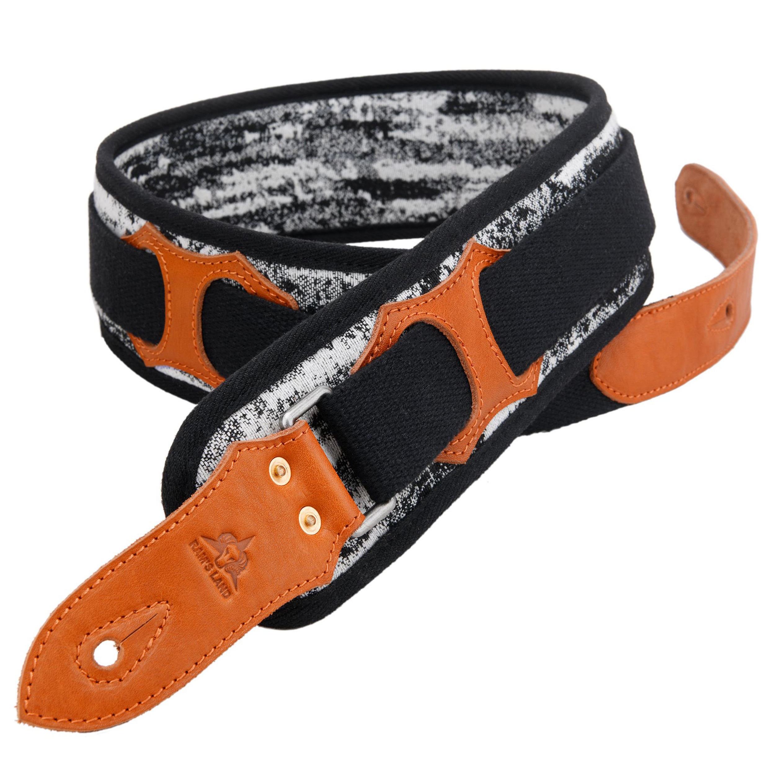 RAM'S LAND Adjustable Guitar Strap Handmade Leather Acoustic Electric Bass Guitar Straps