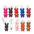 thumbnail image 3 of AOOOWER Rabbit Keychain Artificial Leather Bunnys Pendant Keyring Women Bag Accessory, 3 of 13