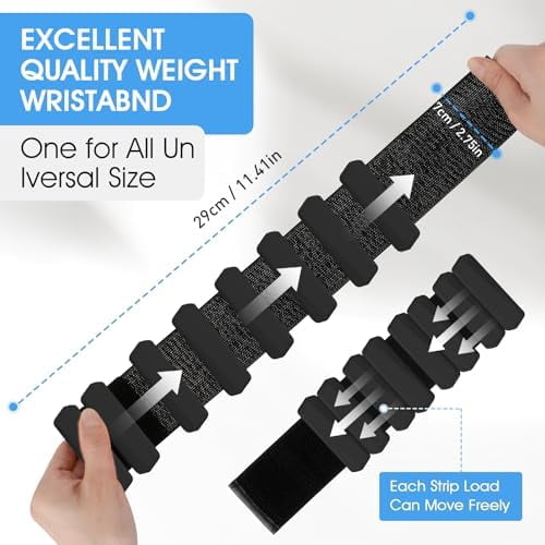 Wrist Weights Set of 2(1Lbs Each), Adjustable Wrist and Ankle Weights for Women and Men, Wearable Arm & Leg Weights Set for Walking, Yoga, Swimming, Cardio, Aerobics, Gym
