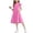 Hot Pink, variant on Girl's Summer Dresses Ruffle Sleeve Tiered Swing Midi Casual Sundress with Pockets 4-14 Years