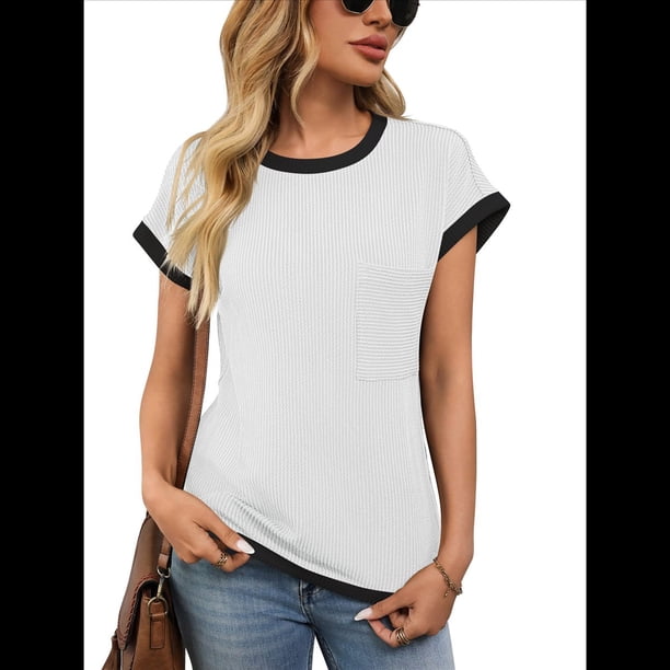 Camisetas de Corta para Mujer Blancas L