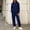 Navy, variant on Womens 2 Piece Lounge Sweatsuit Casual Winter Pocket Hooded Hoodie Elastic Waist with Drawstring Sweatpants Suit Winter Fashion Matching Sweat Sets