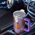 thumbnail image 6 of Purple Halloween Pumpkins with Boo Tumbler with Handle and Lid,40oz Double Wall Vacuum Insulated Tumbler,Cups Gift for Women and Men, 6 of 7