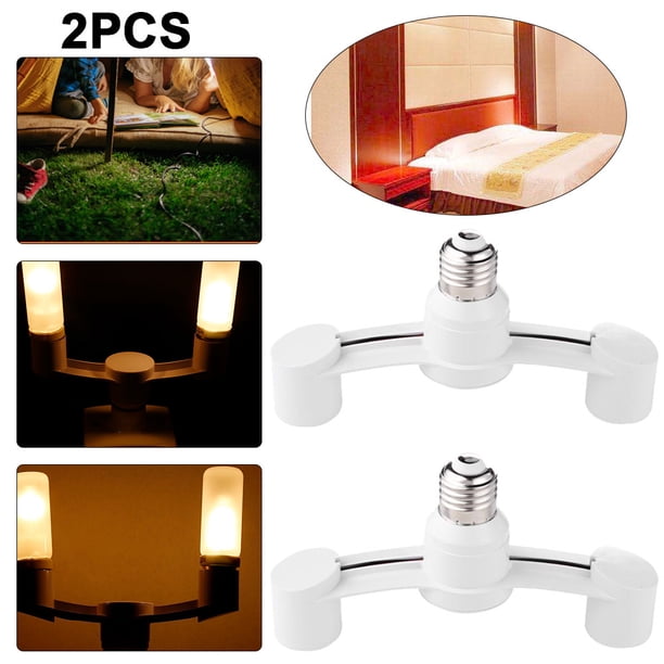 JShteea 2 uds E27 a 2E27 adaptador Base bombilla portátil 85-285V 2 cabezales Base para Hotel en casa