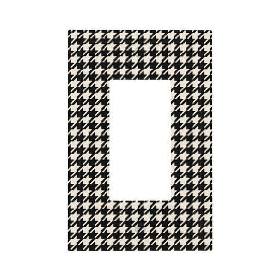 Fuzoiu Black and white houndstooth Print Single Duplex Outlet Cover Plate, Light Switch Cover, for Receptacle Light Switch, Switch Cover Decorative Wallplate-Style U