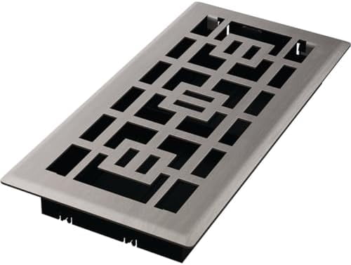 Imperial Floor Register, Satin Nickel, 4 x 10-In. — Residential Use, Standard Application
