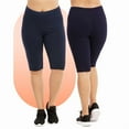 thumbnail image 4 of 3 Pack Women's Cotton Biker Shorts Leggings Knee Length High Waisted No See-Through Athletic Workout Running Cycling Yoga Tummy Control Activewear, 4 of 5