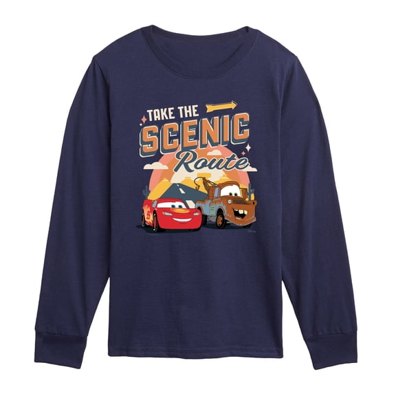 Cars - Take The Scenic Route - Toddler Boys Long Sleeve Graphic T-Shirt