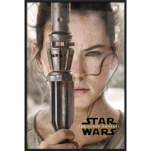 Star Wars: Episode VII - The Force Awakens - Framed Movie Poster / Print (Rey Teaser) (Size: 24" x 36")