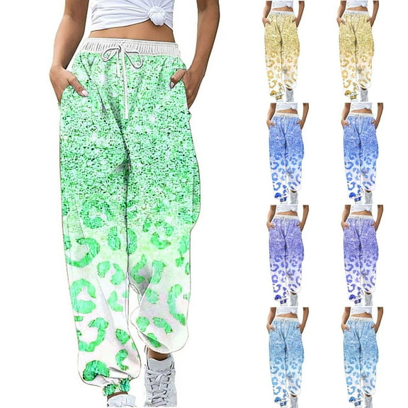 ABPWLY Pants for Women Jogger Pants for Women Casual Loose Pocket Drawstring Elastic Waist Trousers Workout Comfy Stretchy Sweatpants Linen Pants Women