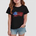 thumbnail image 2 of TOWED22 Girls Red White Blue Shirts 4th of July T-Shirts Summer Tee Tops for Toddler Kids 1-14 Years USA Theme(Black,5-6 Y), 2 of 4