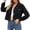 Black, variant on HJYCHN Work Jackets for Women Casual Stand Collar Thickened Solid Color Blouse With Double Pockets And Button Closure Short Jacket Womens Winter Coats Pink L
