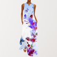 thumbnail image 1 of SMihono Robe Maxi Bohème d'Été pour Femmes Grande Taille Mode d'Été pour Femmes Imprimée à Col en V Sans Manches à Enfiler avec Poches Robe de Plage Évasée Robe Soleil, 1 of 5