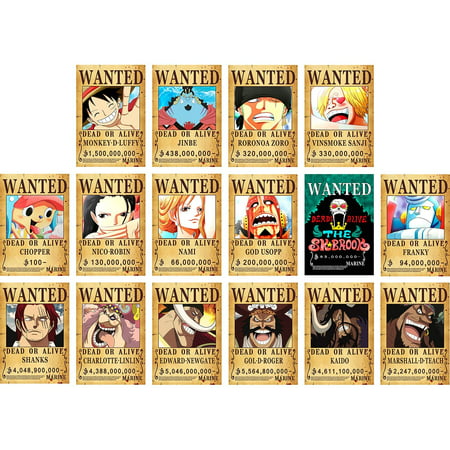 One Piece Wanted Posters 28.5cm×19.5cm, New Edition, Luffy 1.5 Billion ...