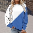 thumbnail image 4 of Women Sweatshirts Clearance Sale,Women Crewneck Pullover Sweatshirt Casual Fall Fashion Color Block Loose Long Sleeve Tops Blouses Plain Sweatshirts 2024, 4 of 6