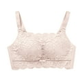 thumbnail image 5 of Lace Bras For Women Underwear No Underwire Push Up Plus Size Wirefree Full Coverage Comfort Everyday Bralette, 38, Beige, 5 of 6