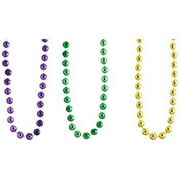 Three School Mardi Gras Large Round Bead Beaded Party Necklace Costume Accessory
