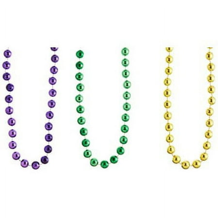 Three School Mardi Gras Large Round Bead Beaded Party Necklace Costume Accessory