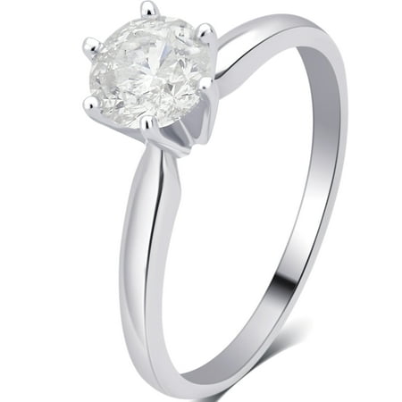 1/2 Carat T.W. Round Diamond 14K White Gold Solitaire Engagement Ring