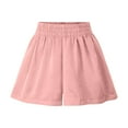 thumbnail image 2 of Feancey Women's Plus Size Wide Leg Shorts Loose Fit High Waisted Sweat Shorts Solid Color Casual Baggy Short Pants Flowy Cute Shorts Pink XL, 2 of 6