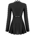 thumbnail image 4 of Zaldita Womens Checkerboard Racer Dress with Belt Long Sleeve Front Zipper Pleated Skirt Racing Driver Dress Black L, 4 of 6