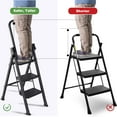 thumbnail image 5 of Beuway 3-Step Folding Ladder,with Foldable Extended Handrail & Wide Anti-Slip Pedal Step Stool(Black), 5 of 11