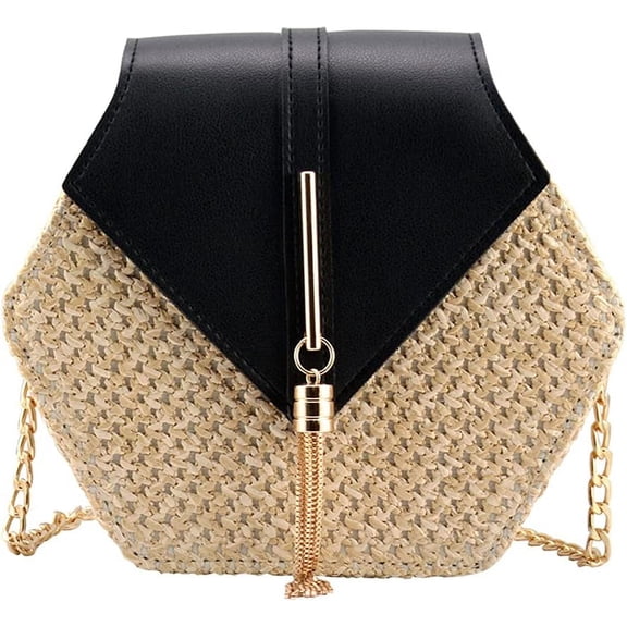 CAILDANL Women's Crossbody Bag Cute Straw Shoulder Bag