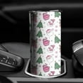 thumbnail image 3 of 20oz Pink Christmas Santa and Tree Pattern Skinny Tumblers Stainless Steel Tumbler with Lid and Straw,Vacuum Insulated Double Wall Travel Tumbler Cups with Cleaning Brush for Coffee,Tea, 3 of 6