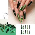 thumbnail image 1 of WIFKLSIIPG Ongles Portables Manucure de la Saint-Patrick Patch Ongles Verts Pailletés Strass Ongles Longs Style 1ml, 1 of 7