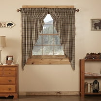 VHC Brands Rustic & Lodge Window Wyatt Prairie Curtain Pair, Khaki Tan