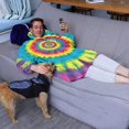 thumbnail image 3 of Rainbow Tie Dye Mandala Pattern Wearable Oversized Blanket,Wearable Blanket Hoodie for Adults,Cozy Hooded Blankets with Super Pockets,Super Warm Fuzzy Pullover for Women & Men, 3 of 6