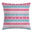 thumbnail image 1 of Tribal Throw Pillow Cushion Cover, Ancient Egyptian Icons Cats Wings Pyramids Triangles Eye of Ra Pattern, Decorative Square Accent Pillow Case, 20 X 20 Inches, Light Blue Pink White, by Ambesonne, 1 of 2