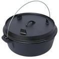 thumbnail image 3 of Olurrisa Pre-Seasoned Cast Iron Dutch Oven With Skillet Lid, Outdoor Camping Deep Pot for Camping Fireplace Cooking BBQ Baking Campfire, With Iron Pot Rack, 12 Quart, 3 of 9
