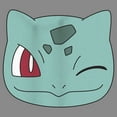 thumbnail image 2 of Junior's Pokemon Bulbasaur Wink Face  Cowl Neck Sweatshirt Gray Heather X Small, 2 of 4