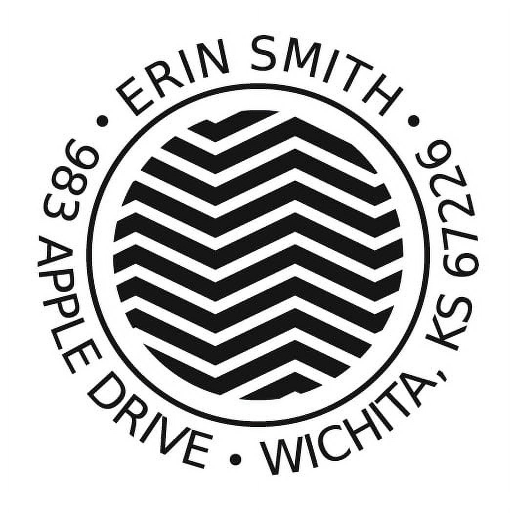 Personalized Round Self-Inking Rubber Stamp - Smith Zig-Zag