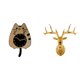 thumbnail image 1 of Reloj de pared,Reloj de pared decorativo con diseño de gato para sala de estar,silencioso,Estatua de cabeza de ciervo,Decoración de pared con cabeza de ciervo,animales,adorno para el, 1 of 8