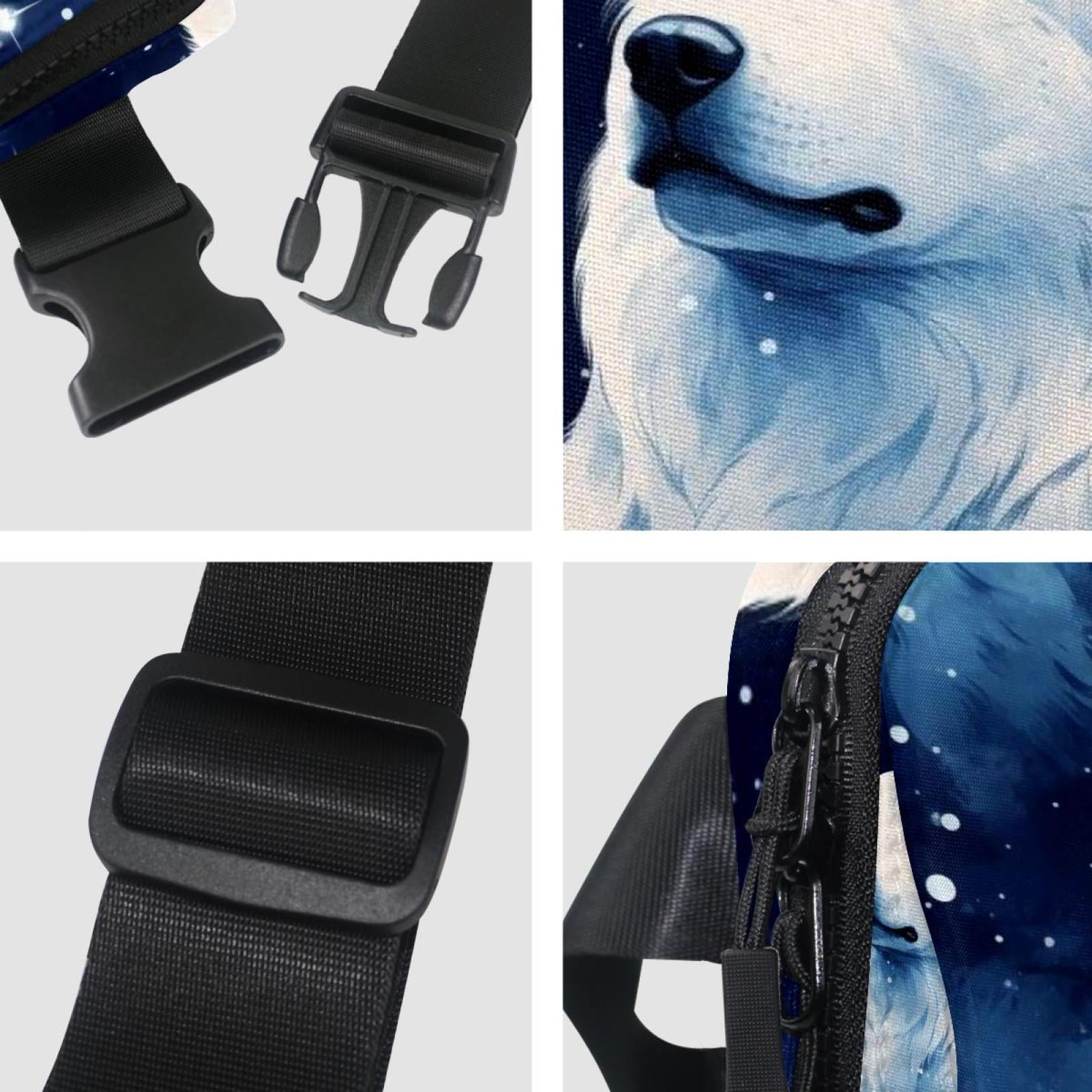 Starry sky polar bear Adjustable Lightweight Waist Bag Crossbody Fanny Pack with Extension Strap for Men and Women
