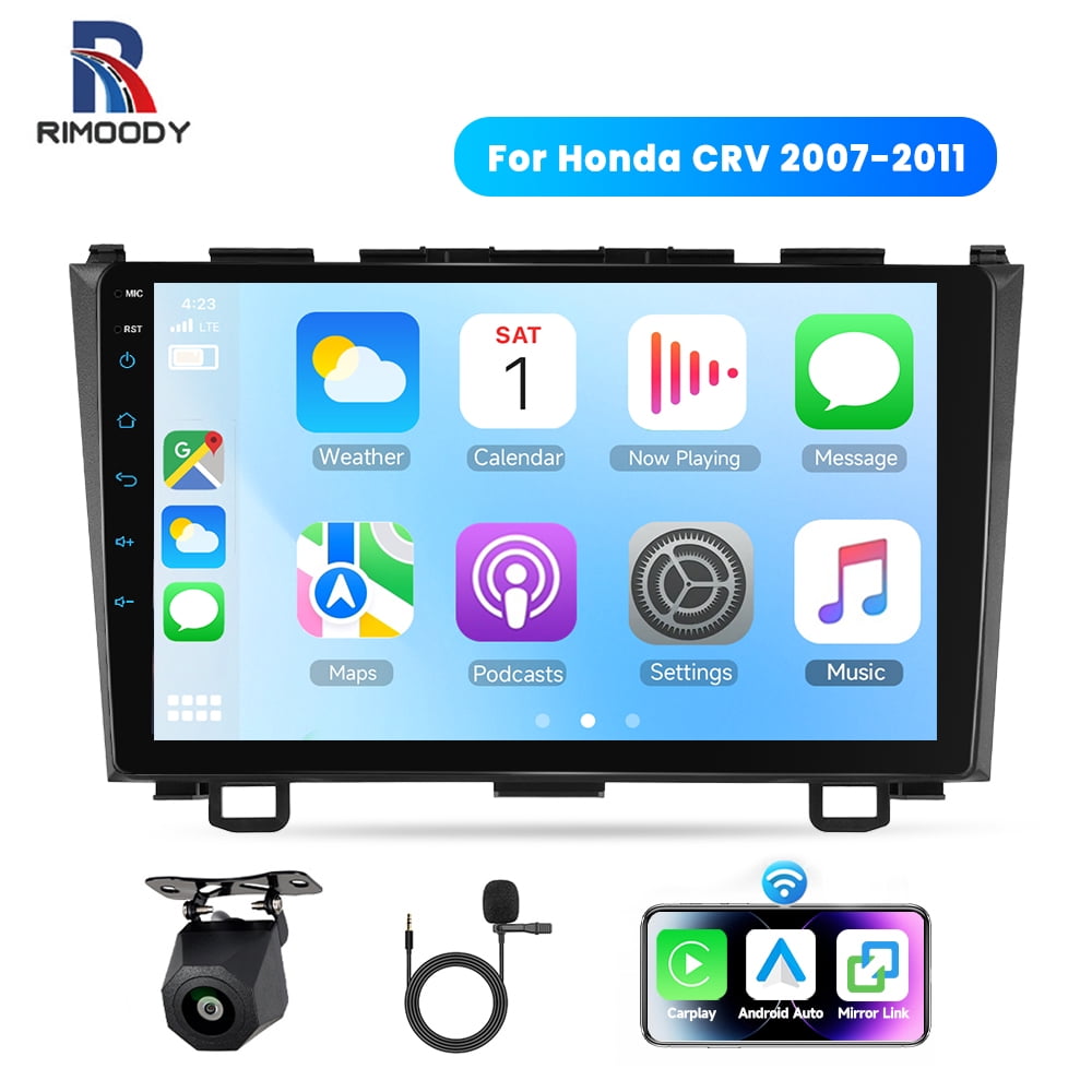 Rimoody Car Stereo Radio for Honda CRV 2007-2011, 9'' Touch Screen with Wireless Carplay&Android Auto/Bluetooth/DSP/Vi-Link+Backup Camera