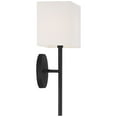 thumbnail image 6 of Possini Euro Design Favreau Modern Wall Light Sconce Black Hardwire 8" Fixture Rectangular Linen Fabric for Bedroom Bathroom Vanity Reading Hallway, 6 of 8