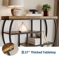 thumbnail image 4 of Yeshouse mesa de entrada estilo granja de 99 cm con almacenamiento, consola de madera de 4 niveles y estructura geométrica metálica, ideal para detrás del sofá o pasillos en apartamentos pequeños, 4 of 8